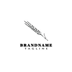 wheat stalk cartoon logo icon design template vector