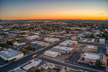 Obraz premium Aerial View of Sunrise over the Phoenix Suburb of Buckeye, Arizona