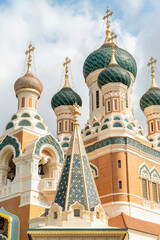 Fototapeta na wymiar Russian Orthodox Cathedral in Nice, France