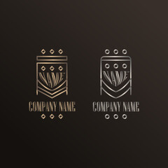 Stylish outline logo Gold and silver colors.