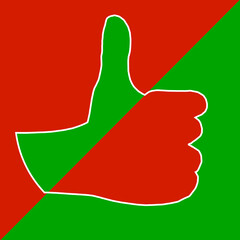 Two Tone Thumbs Up Sign