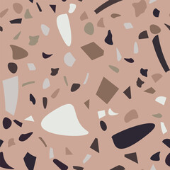 Terrazzo flooring vector seamless pattern. Vintage style.