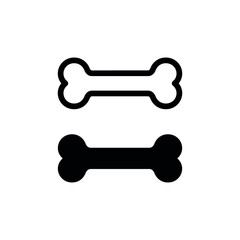 Bone icon. Crossed bones crosswise. Symbol of pirates and death. Isolated vector illustration on white background.