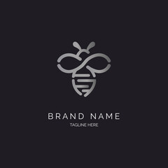 insect bee logo line style design template for brand or company and other