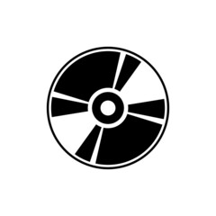 Fototapeta premium CD disk icon. Compact Disc image. DVD disc for recording information. Isolated raster illustration on white background.