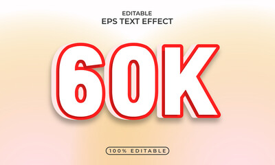 60k 3d text effect best design,60k social media followers and subscribers,60k youtube subscribers, Thank you 60k follower,3d followers background