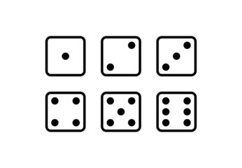 A set of dice. Cube for table, gambling. Isolated raster illustration on white background.
