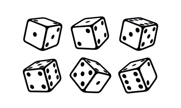 A set of dice. Cube for table, gambling. Isolated vector illustration on white background.