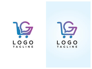 letter G shopping cart logo design template [vector]