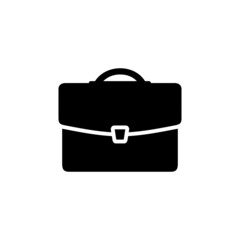 Briefcase icon. Bag for documents and papers. Business accessory. A package of documents or portfolio. Isolated raster illustration on white background.