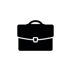 Briefcase icon. Bag for documents and papers. Business accessory. A package of documents or portfolio. Isolated vector illustration on white background.