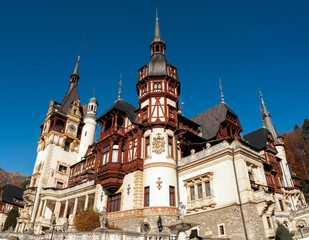 Fototapeta na wymiar View of The Peles Castle in Romania
