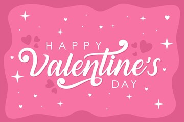 Happy valentine's day lettering, background vector