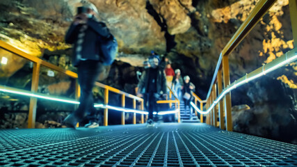 View of The Ialomitei Cave in Bucegi Mountains, Romania