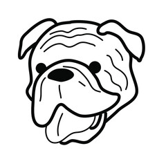Dog doodle. Dog breeds hand drawn. Pomeranian, labrador, collie, sheltie, bulldog, poodle, akita, husky head. Vector vet illustration on a white background.