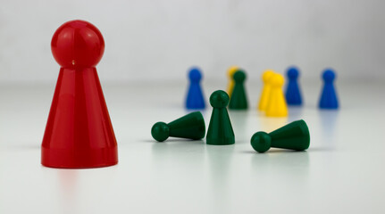 leadership concept with pawns on white