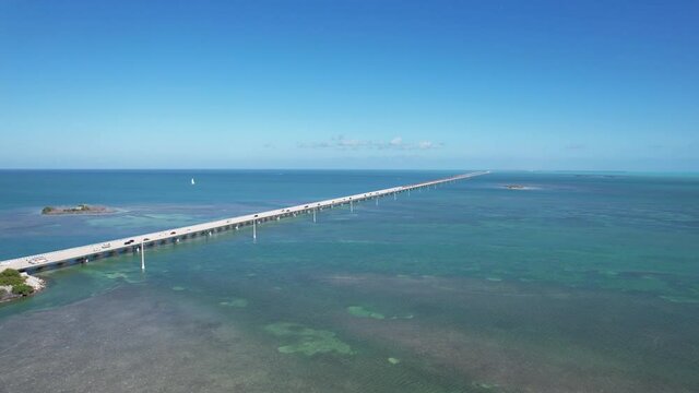 Aerial View of The Seven Mile Bridge - Key West, FL