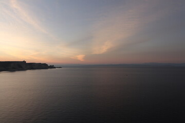 Naklejka na ściany i meble View of the cliff and the sea from Bonifacio