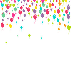 Cute Decoration Ballon Vector  White Background.