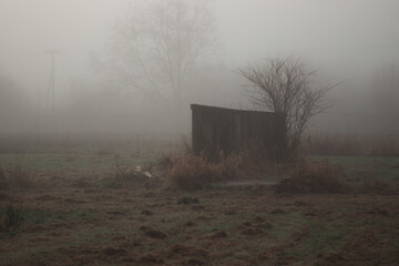 old shed in the fog 2