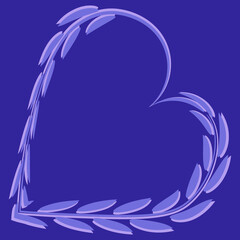 Heart of leaves. Grass. Congratulations on Valentine, Valentin Day. Design element