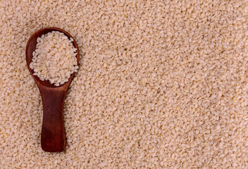 Background from useful sesame seeds.Copy space.