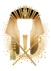 goldfarbene Totenmaske eines ägyptischen Königs