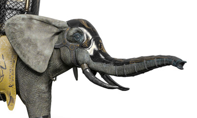 close up on the trunk of the elephant warrior