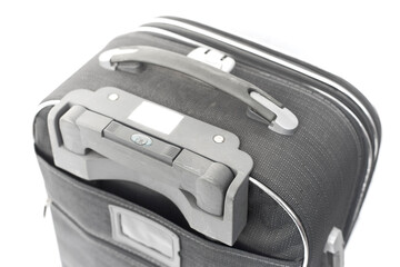 Fototapeta premium transit travel bag, large suitcase on wheels, on a white background