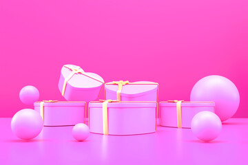 3D Render Podium Valentine