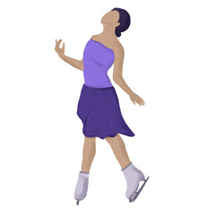 Figure skater on ice. Women's single skating. Athlete in motion vector image