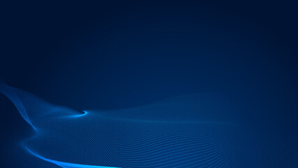 Abstract dot white blue wave gradient texture technology background.