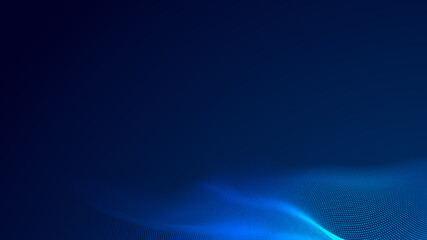 Abstract dot white blue wave gradient texture technology background.