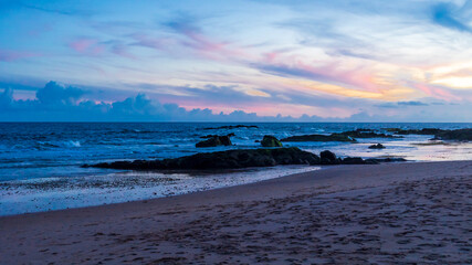 Fototapeta na wymiar Sunset from Busca Vida beach in Abrantes