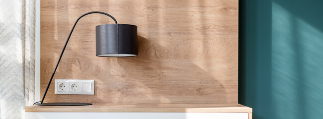 Lamp in modern minimalist loft interior empty room decoration