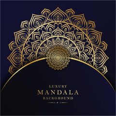 Beautiful luxury mandala background with golden color