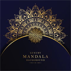 Beautiful luxury mandala background with golden color