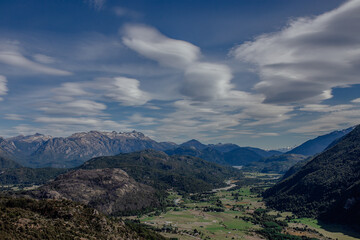 Mountain landscape with clouds
