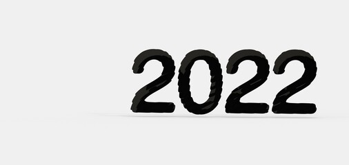 Happy New Year 2022. 3D illustration numbers isolated