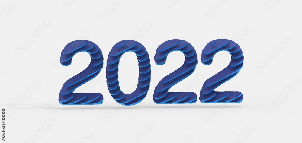 Aufkleber typography design of 2022 with 3d style