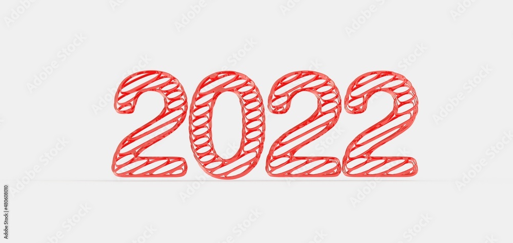 Aufkleber Typography design of 2022 with 3d style design