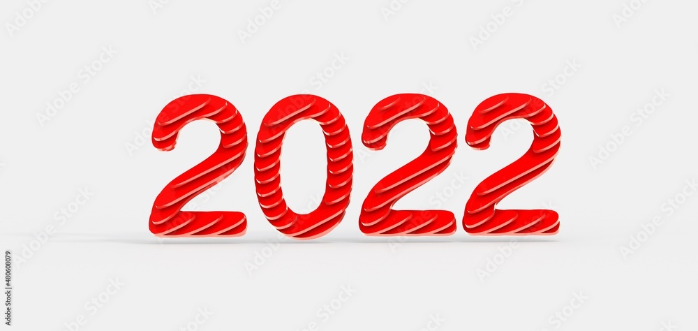 Aufkleber Typography design of 2022 with 3d style design