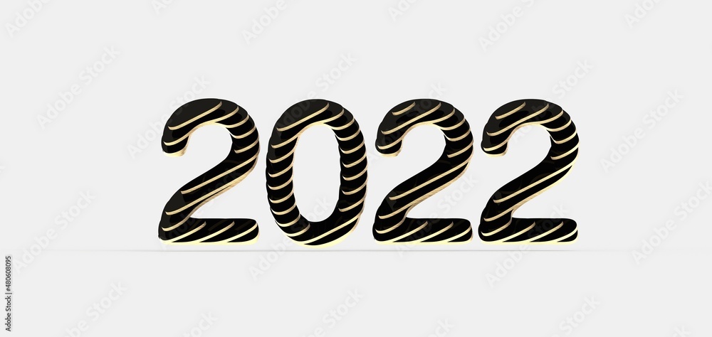 Poster Typography design of 2022 with 3d style design
