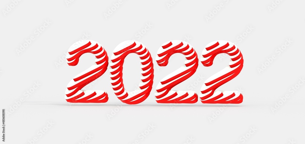 Aufkleber Typography design of 2022 with 3d style design