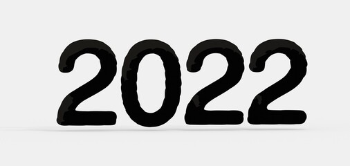 Happy New Year 2022. 3D illustration numbers isolated