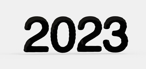 Typography design of 2023 with 3d style design