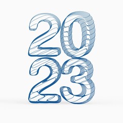 Typography design of 2023 with 3d style design