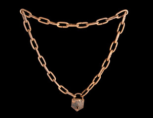 Rusty padlock and chain