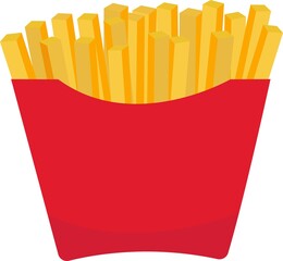Illustration of French fries. Fast food food