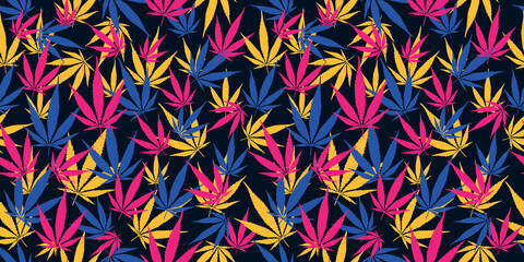 Trendy camouflage military pattern cannabis leaf. Vector camouflage pattern for clothing design.